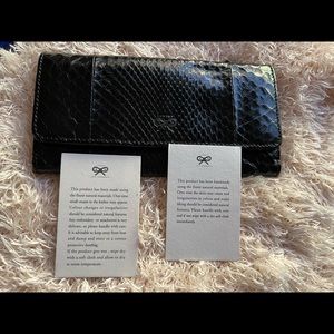 Anya Hindmarch Black Phython Leather Wallet